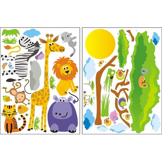 Samolepky na stenu - safari strom