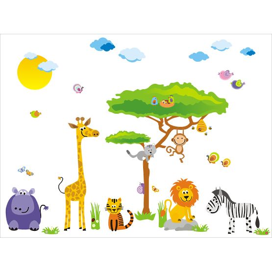 Samolepky na stenu - safari strom