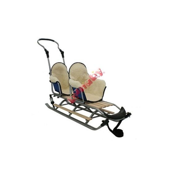 Sánky pre dvojčatá Duo Sport - šedá farba sedátka