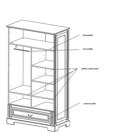 Šatníková skriňa Ines Grey