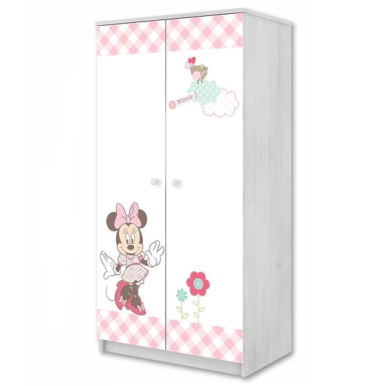 Šatníková skriňa Minnie Mouse - dekor nórska borovica
