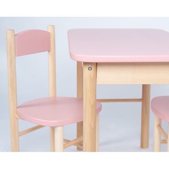 Set stolíka a stoličiek OURBABY dusty pink