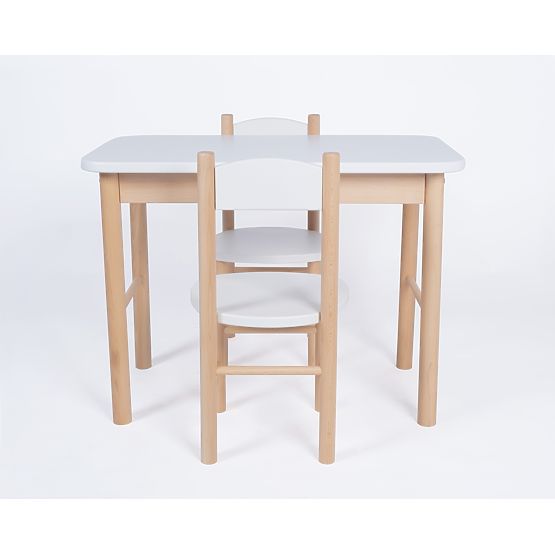 Set stolíka a stoličiek Simple - biely