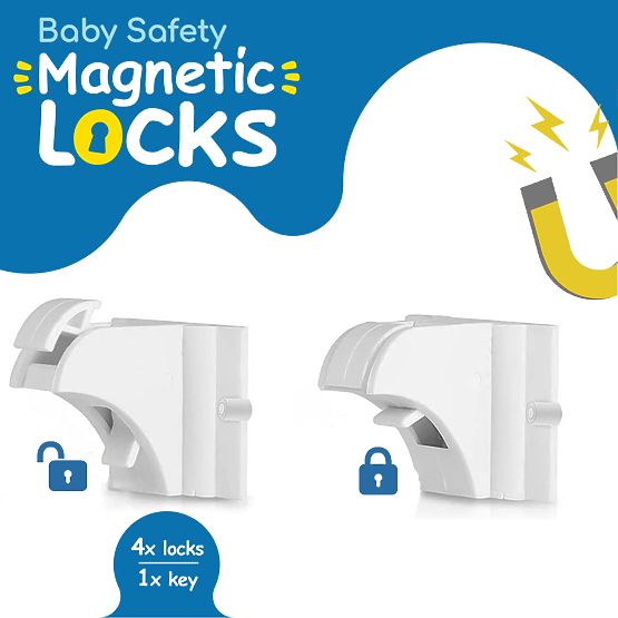 SIPO Magnetické zámky na skrine a zásuvky - 4ks