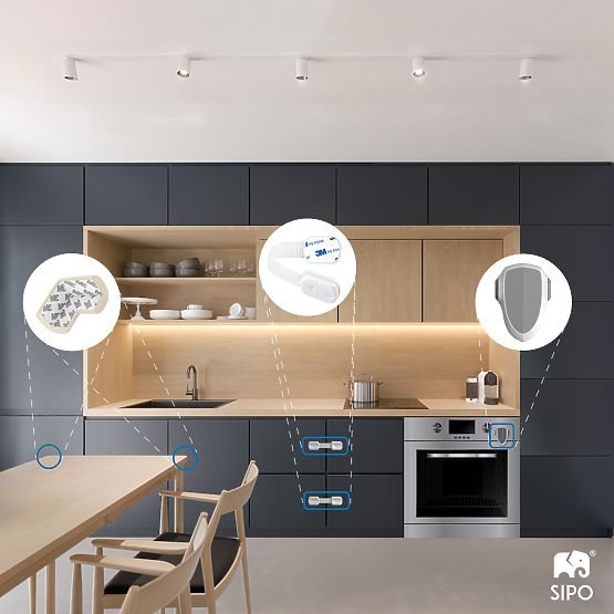 SIPO Multifunkčný nastaviteľný zámok na skrine a zásuvky - 6ks