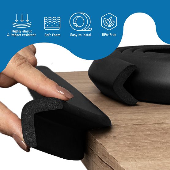 SIPO Ochranná páska na hrany nábytku, čierna - 1ks