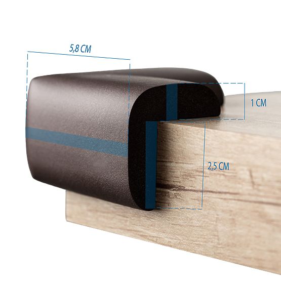 SIPO Penová ochrana rohov nábytku, čierna - 4 ks