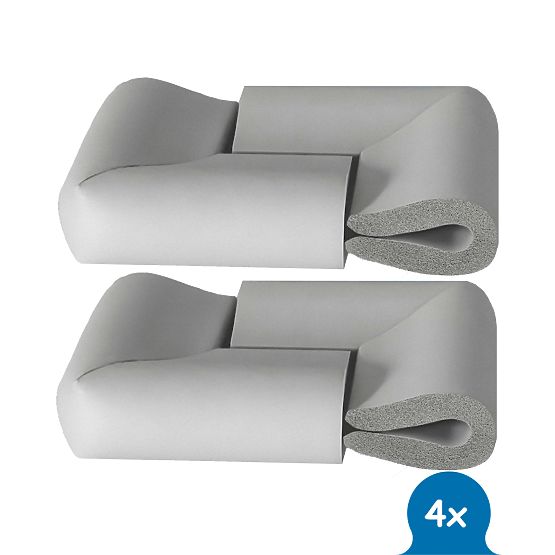 SIPO Penové chrániče rohov pre sklenené plochy, šedá - 4ks