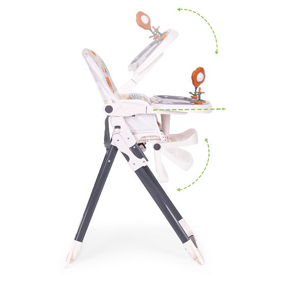 Skladacia detská jedálenská stolička s hračkami ECOTOYS