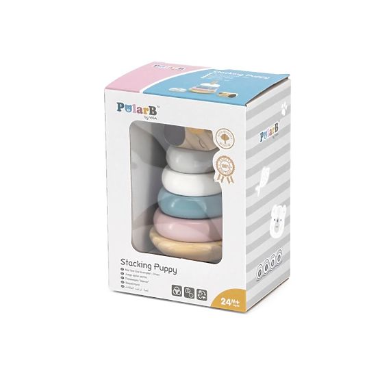 Skladacia drevená pyramída psík