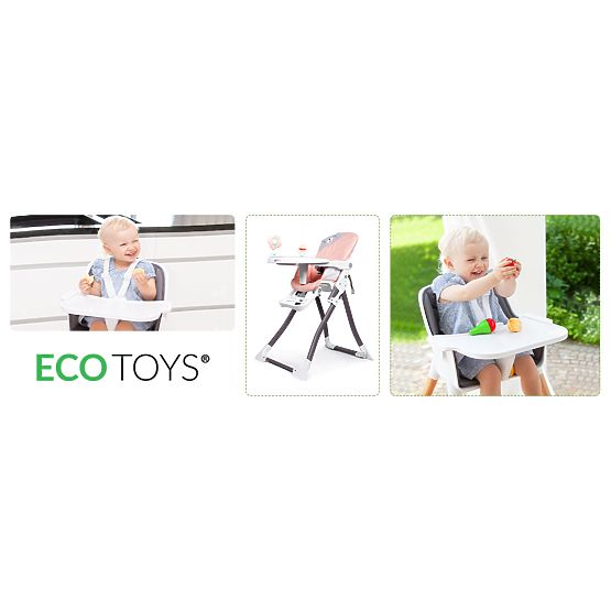 Skladacia ružová jedálenská stolička ECOTOYS