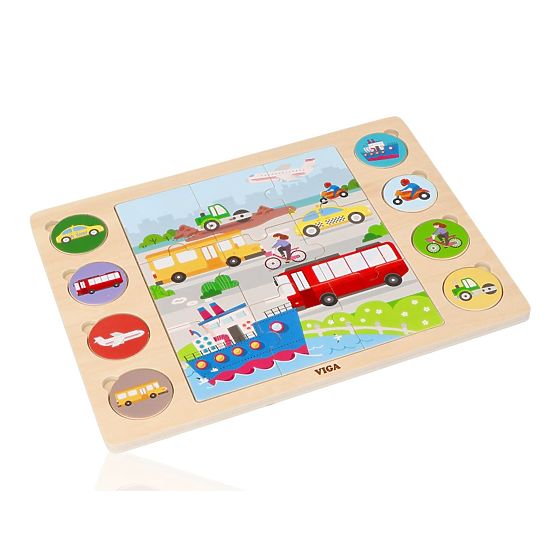 Skladačka 2v1 Vozidlá - puzzle a hra nájdi tieň