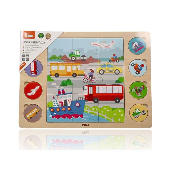 Skladačka 2v1 Vozidlá - puzzle a hra nájdi tieň