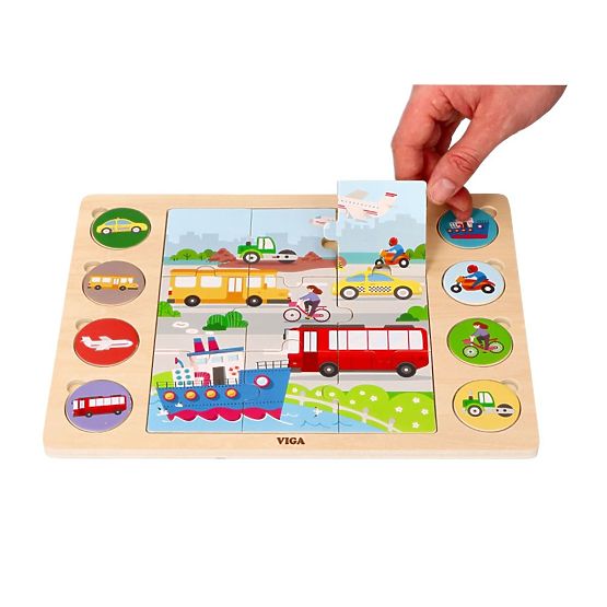 Skladačka 2v1 Vozidlá - puzzle a hra nájdi tieň