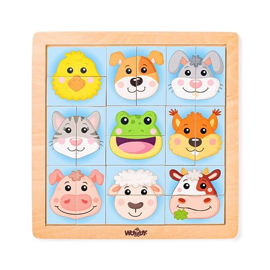 Skladačka Farebné tváre zvierat z farmy