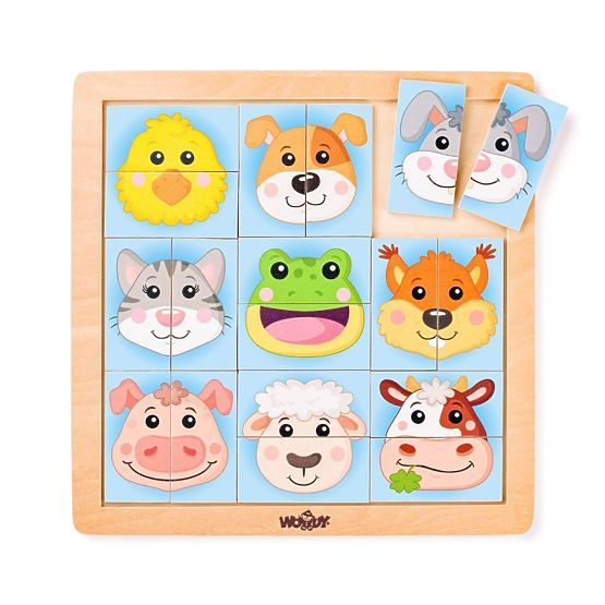 Skladačka Farebné tváre zvierat z farmy