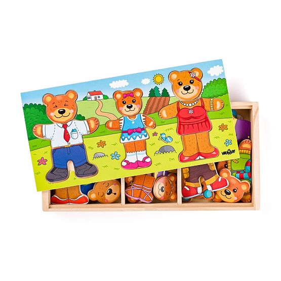 Skladačka Obleč rodinu medveďov