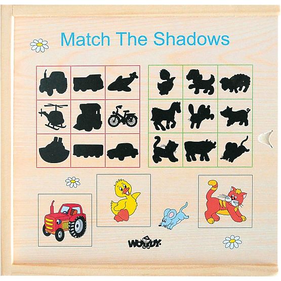 Skladačka puzzle nájdi tieň