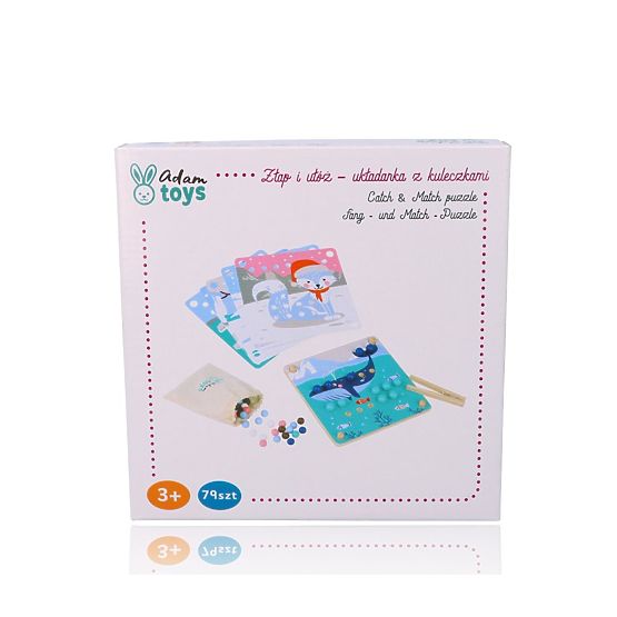 Skladačka s guľôčkami Chyť a zostav arktické zvieratá