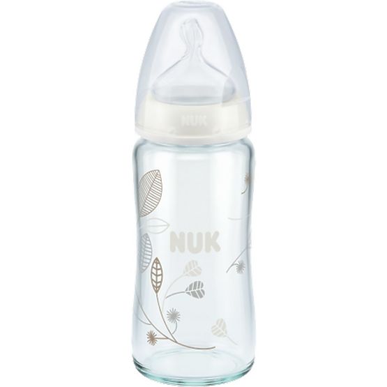 Sklenená dojčenská fľaša NUK First Choice 240 ml biela