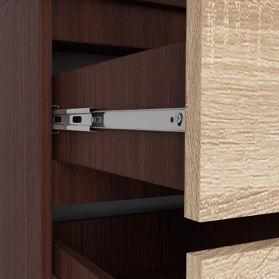 SKRIŇA S 90 cm 2 DVERE 2 ZÁSUVKY 2 ZRKADLÁ PK WENGE / SONOMA