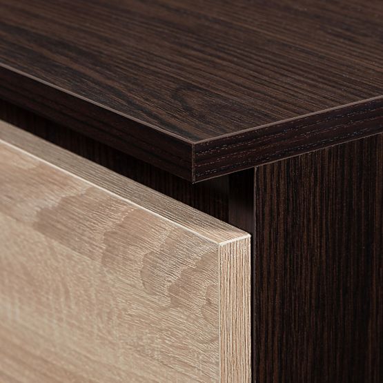 SKRIŇA S 90 cm 2 DVERE 2 ZÁSUVKY 2 ZRKADLÁ PK WENGE / SONOMA