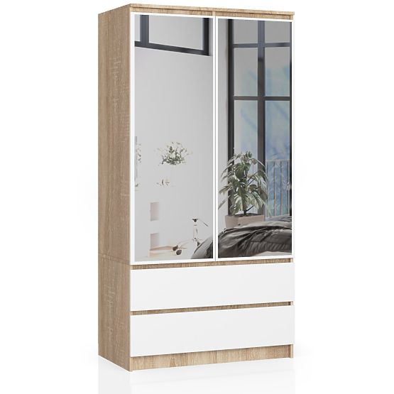 SKRIŇA S90 2D 2SZ 2 ZRKADLO CLP PK SONOMA / BIELA