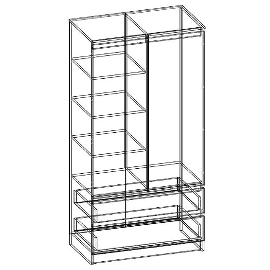 SKRIŇA S90 2D 2SZ CLP PK SONOMA / BIELA