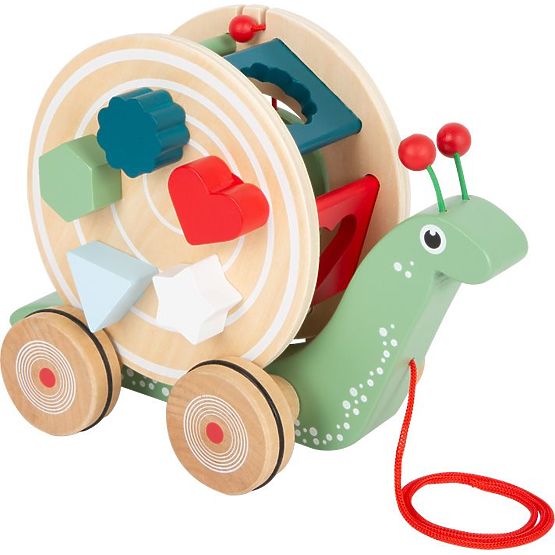 Slimák s triediacou škatuľkou na šnúrke Montessori
