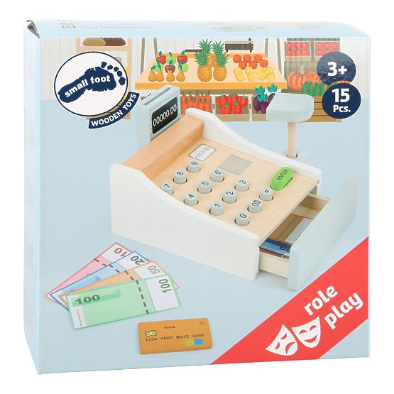 Small Foot Drevená evidenčná pokladňa biela