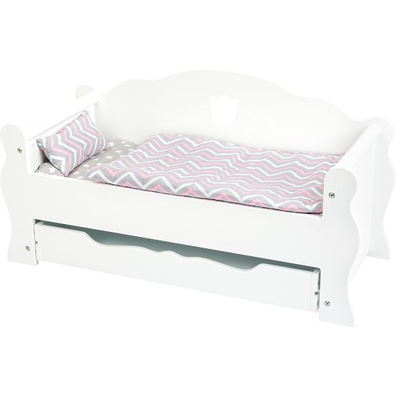 small foot Drevená postieľka pre bábiku biela