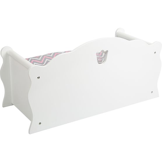 small foot Drevená postieľka pre bábiku biela