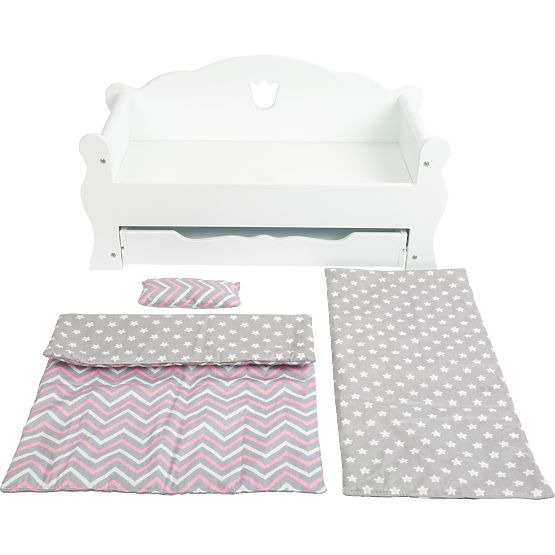 small foot Drevená postieľka pre bábiku biela