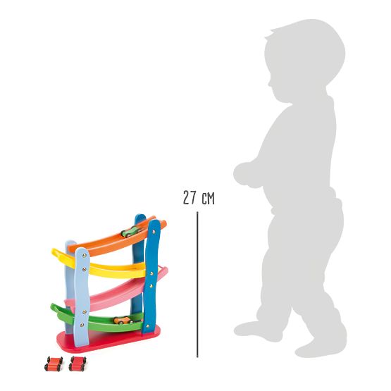 Small Foot Drevená závodná dráha 4 autíčka