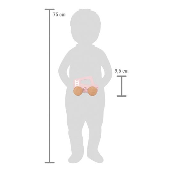 small foot Drevené auto na tlačenie Ružové