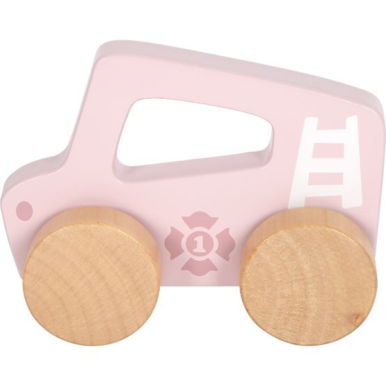 small foot Drevené auto na tlačenie Ružové