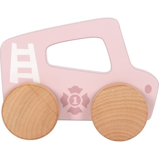 small foot Drevené auto na tlačenie Ružové