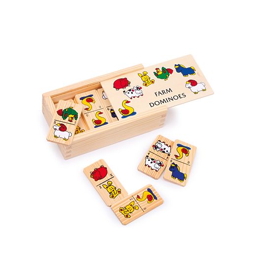 Small Foot Drevené hry Domino farma menšia