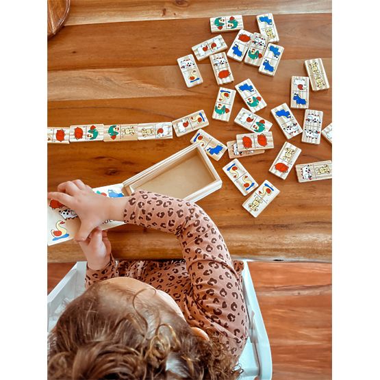 Small Foot Drevené hry Domino farma menšia