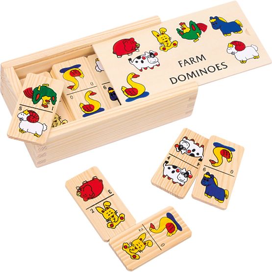 Small Foot Drevené hry Domino farma menšia