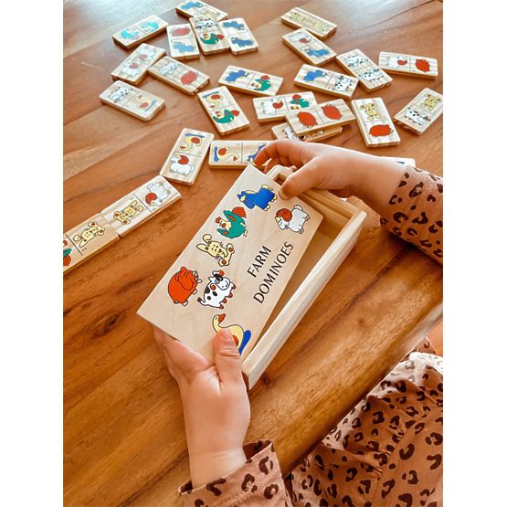 Small Foot Drevené hry Domino farma menšia