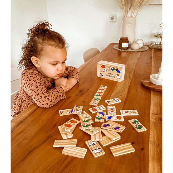 Small Foot Drevené hry Domino farma menšia
