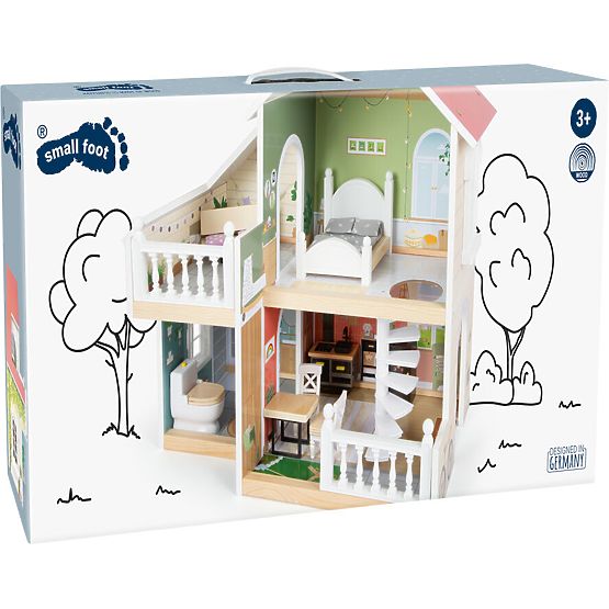 small foot Drevený domček pre bábiky s terasou