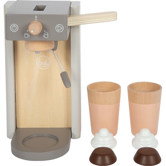 small foot Drevený kávovar s príslušenstvom Tasty sivý