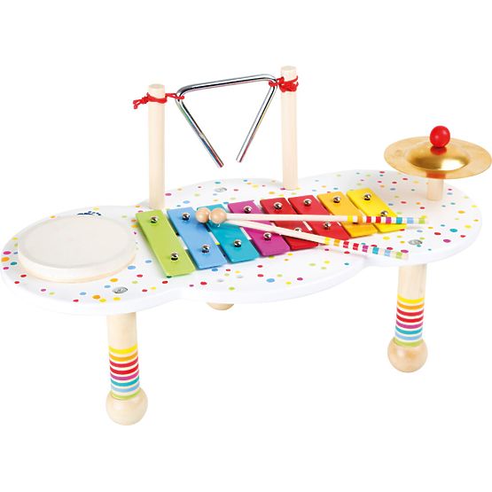 Small Foot Drevený muzikálny hudobný stolček s bodkami - poškodený obal