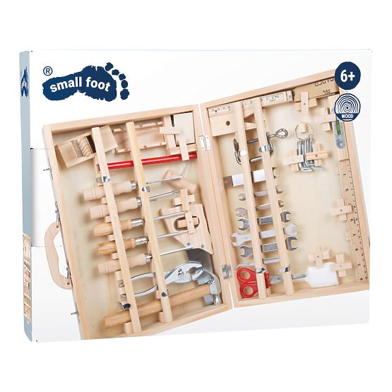 Small Foot Kufrík drevené náradie Deluxe