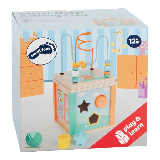 Small Foot Motorická kocka v pastelových farbách