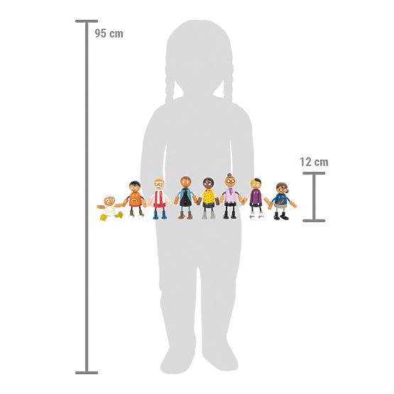 small foot Ohybné bábiky rodina s dieťaťom