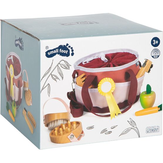 small foot Sada starostlivosti o koňa s taškou červená