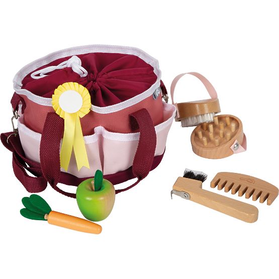 small foot Sada starostlivosti o koňa s taškou červená